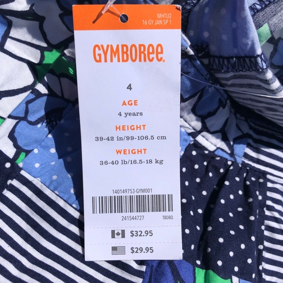 Gymboree Girls Blue/White & Green Patchwork Cotton Skirt Size 4 - Picture 8 of 9